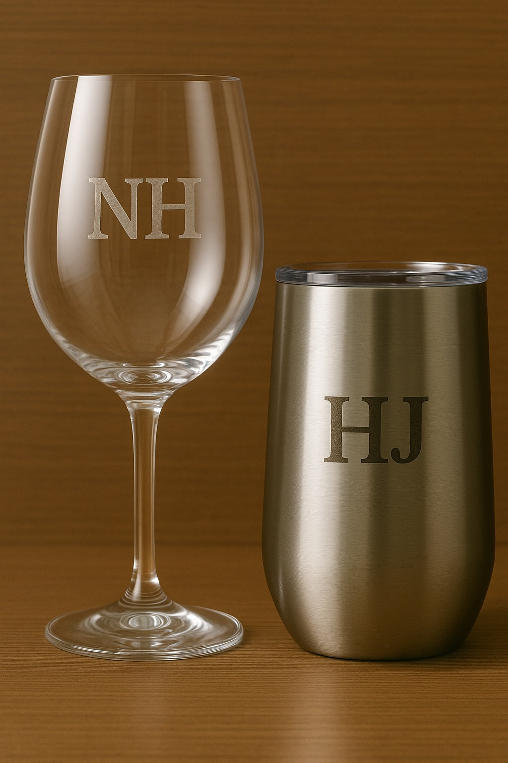 Stainless steel tumbler with laser engraved Father's Day design