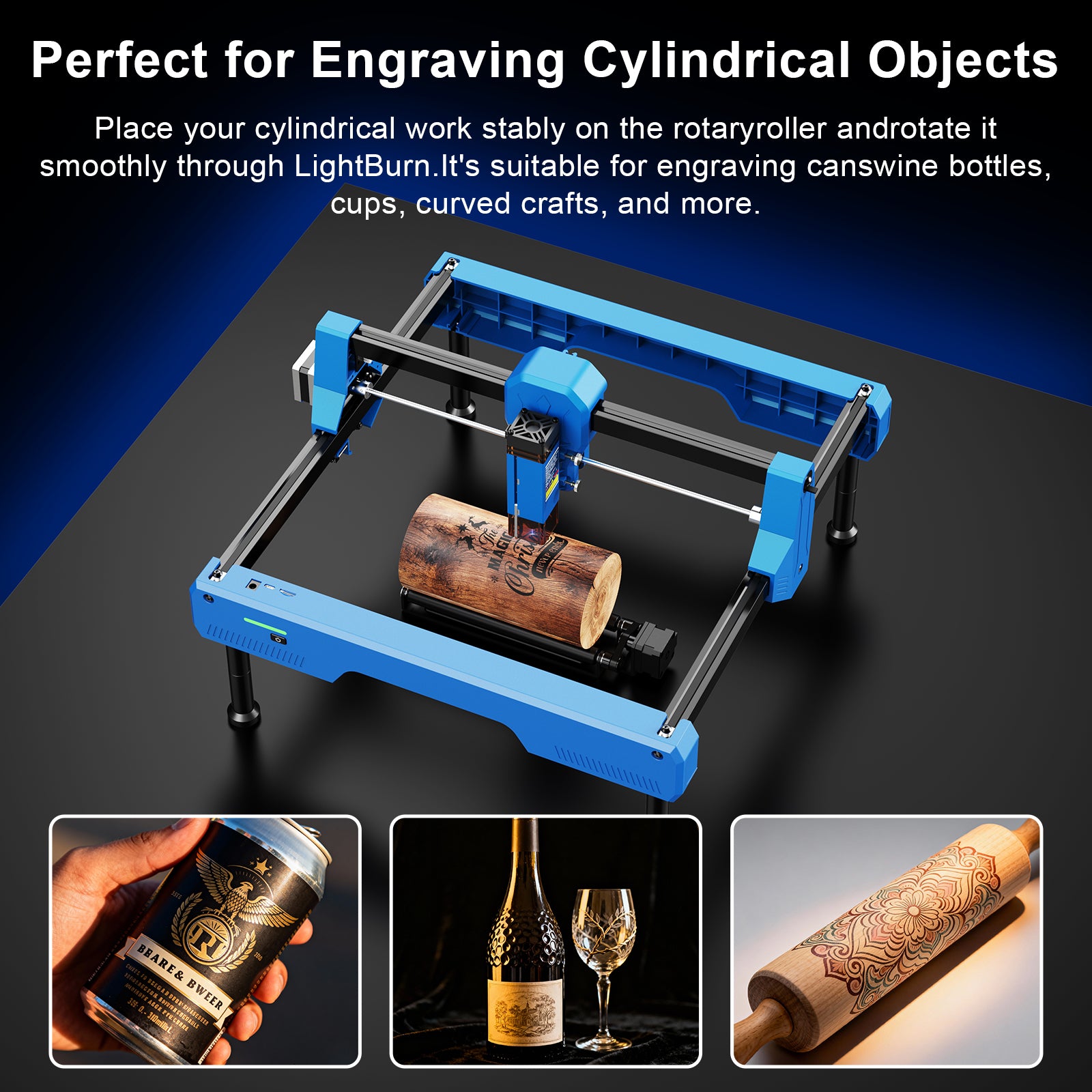 laser cutter with rotary attachment